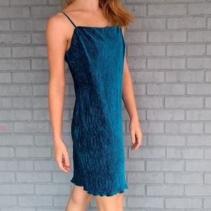 Teal ribbed velvet dress size L